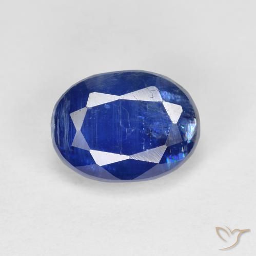 2.04ct Natural Azul oscuro cianita, Ovalada, SI