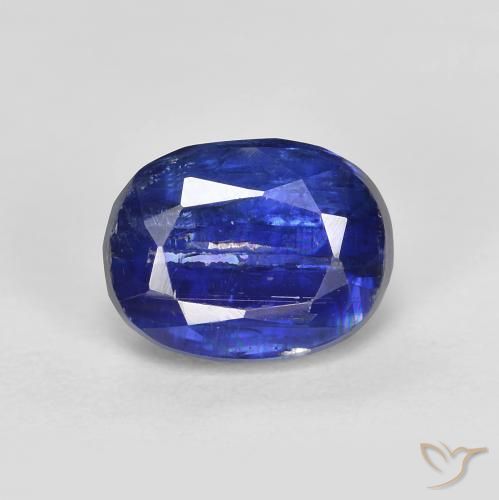 2.18ct Natural Azul marino intenso cianita, Ovalada, SI