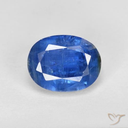 2.07ct Natural Azul oscuro cianita, Ovalada, SI