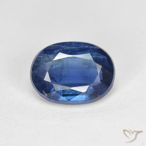 1.57ct Natural Azul oscuro cianita, Ovalada, SI