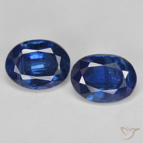 3.24ctw Natural Azul oscuro cianita, Ovalada, SI