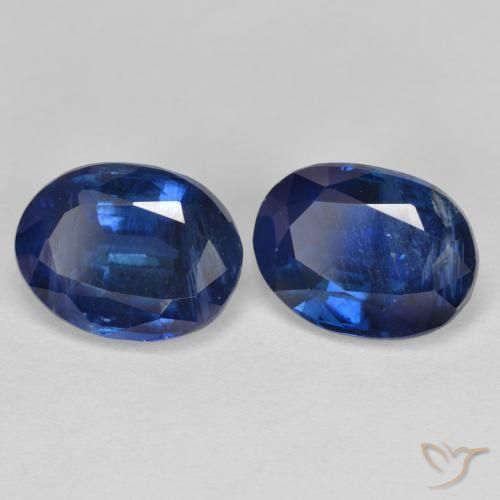 Gemas de Cianita Azul oscuro natural de 3.24 ct, Ovalada, SI