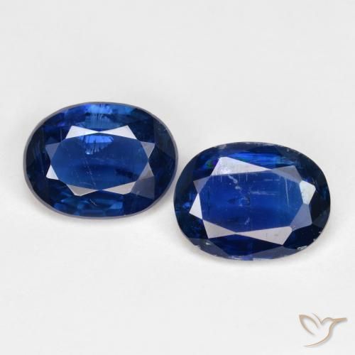 2.65ctw Natural Azul oscuro cianita, Ovalada, SI