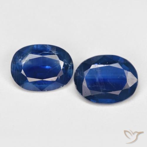 2.54ctw Natural Azul oscuro cianita, Ovalada, SI
