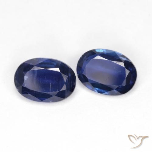 Gemas de Cianita Azul oscuro natural de 1.86 ct, Ovalada, VS-SI