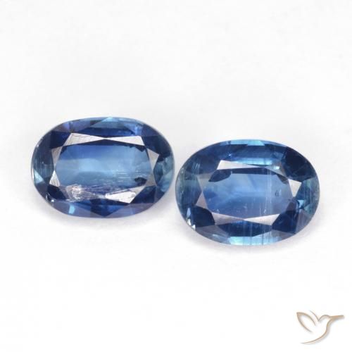 2.19ctw Natural Azul oscuro cianita, Ovalada, VS-SI