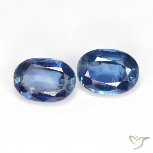 Gemas de Cianita Azul oscuro natural de 2.19 ct, Ovalada, VS-SI