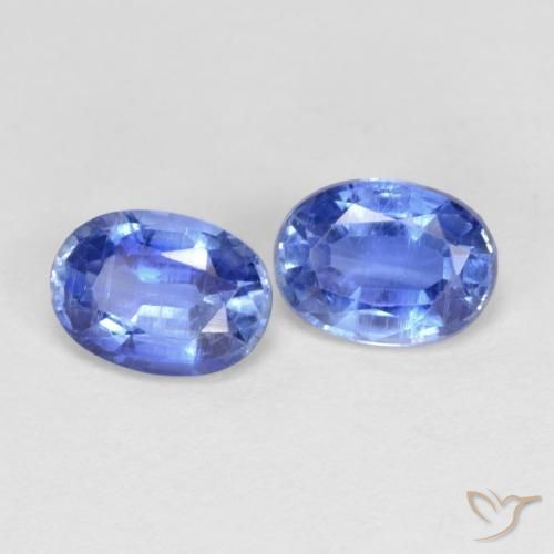 Gemas de Cianita Azul marino medio natural de 2.04 ct, Ovalada, VS-SI
