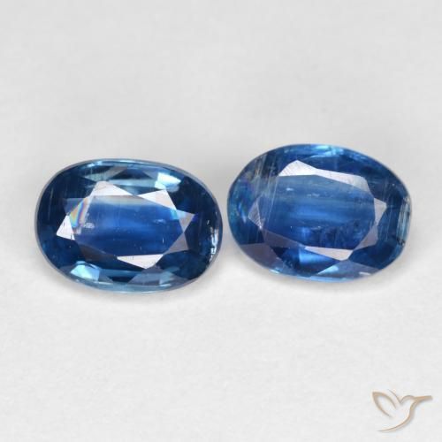 Gemas de Cianita Azul marino natural de 2.05 ct, Ovalada, SI