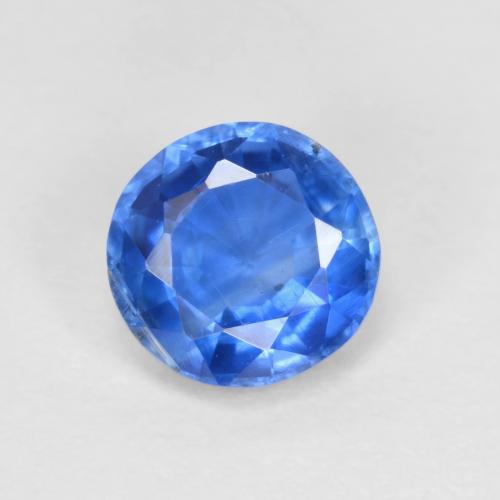 Cianita Azul marino claro natural de 1.10 ct, Corte Redondo, VS