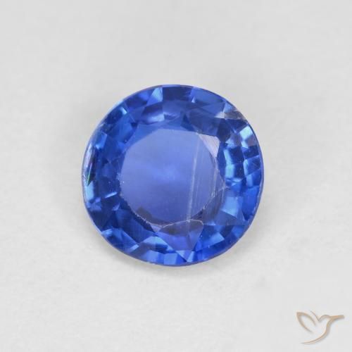 0.84ct Natural Azul marino Cianita, Redondo, VS-SI