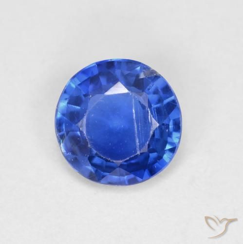 Cianita Azul marino natural de 0.84 ct, Redondo, VS-SI