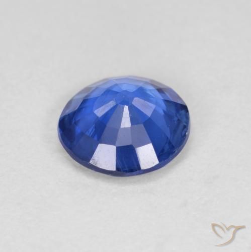 Cianita Azul marino natural de 0.84 ct, Redondo, VS-SI