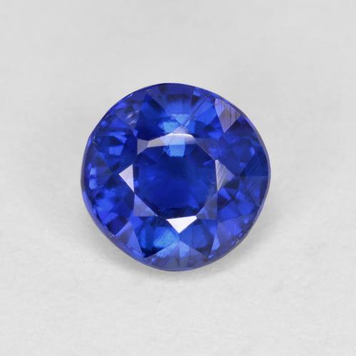 Cianita azul natural de 1,18 ct, corte redondo, VS