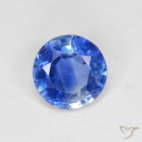 0.92ct Natural Azul marino claro Cianita, Redondo, VS-SI