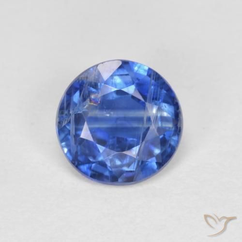 0.97ct Natural Azul oscuro Cianita, Redondo, VS-SI