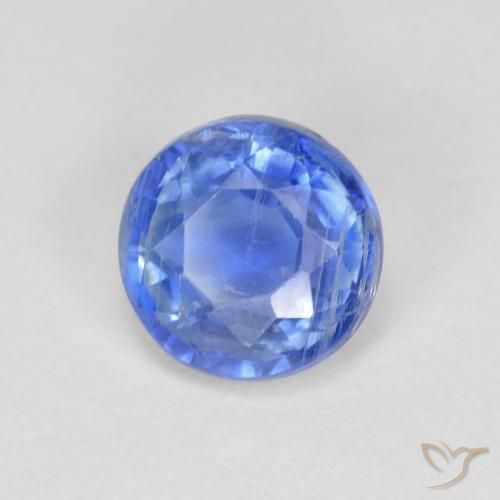 Cianita Azul marino claro natural de 1.41 ct, Redondo, VS-SI