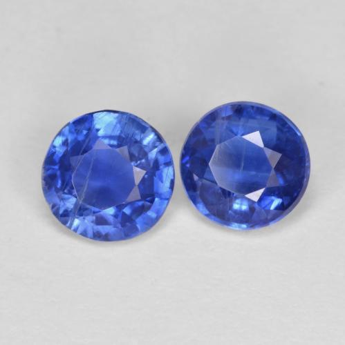 Gemas de cianita azul natural de 1,19 ct, corte redondo, VS-SI