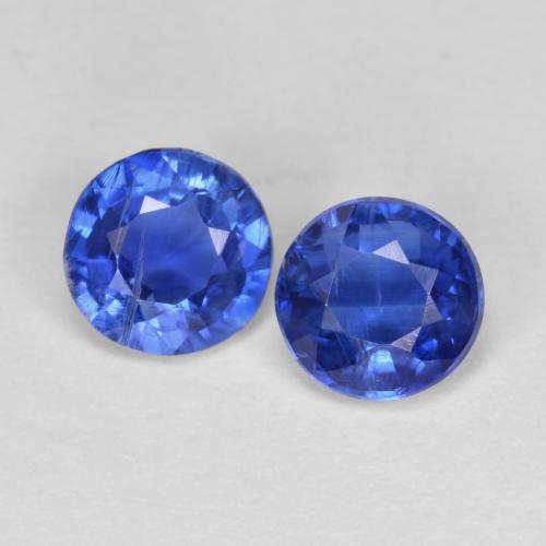 Gemas de cianita azul natural de 1,19 ct, corte redondo, VS-SI