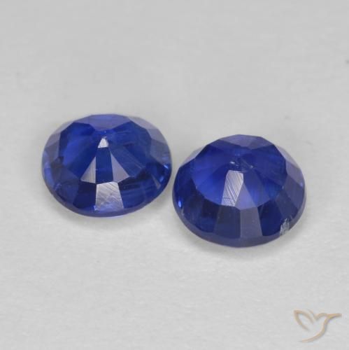 Gemas de Cianita Azul oscuro natural de 1.35 ct, Redondo, VS-SI