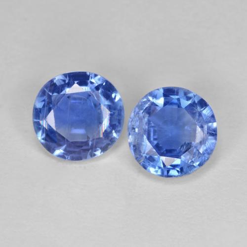 Gemas de Cianita Azul azur intenso natural de 1.70 ct, Corte Redondo, VS-SI