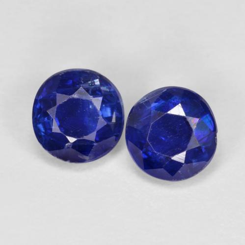 Gemas de cianita azul natural de 1,43 ct, corte redondo, VS-SI