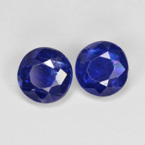 Gemas de cianita azul natural de 1,43 ct, corte redondo, VS-SI
