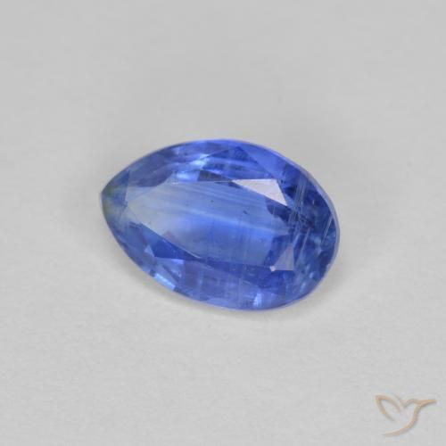Cianita Azul marino medio natural de 0.81 ct, En forma de pera, SI