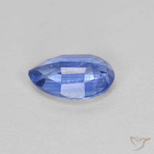 Cianita Azul marino medio natural de 0.81 ct, En forma de pera, SI