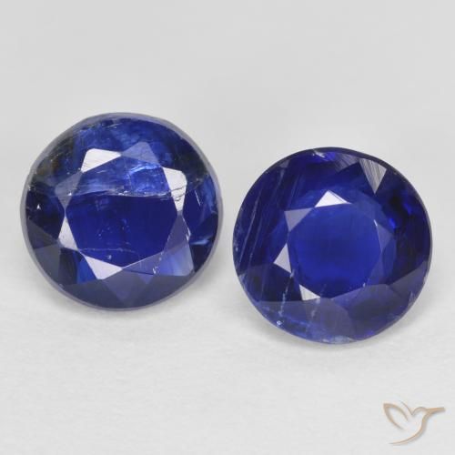 Gemas de cianita azul natural de 2,10 ct, corte redondo, SI
