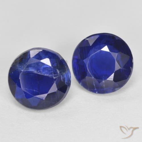 Gemas de cianita azul natural de 2,10 ct, corte redondo, SI