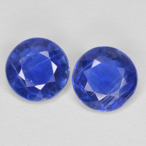Gemas de Cianita Azul oscuro natural de 1.02 ct, Corte Redondo, SI