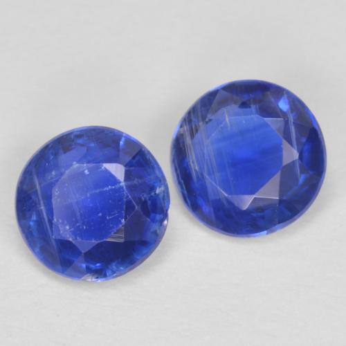 Gemas de Cianita Azul oscuro natural de 1.02 ct, Corte Redondo, SI