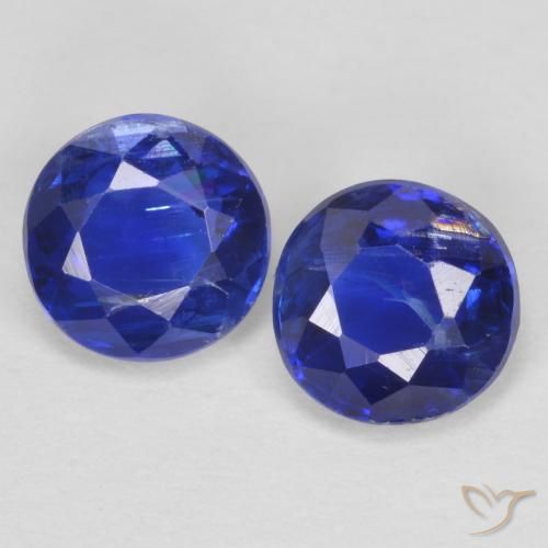 1.30ctw Natural Azul oscuro Cianita, Redondo, SI