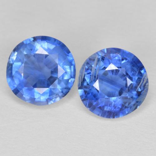 Gemas de cianita azul natural de 1,24 ct, corte redondo, SI