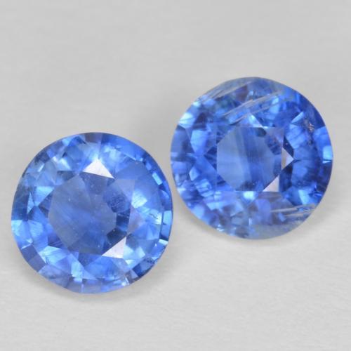 Gemas de cianita azul natural de 1,24 ct, corte redondo, SI