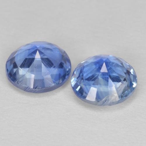 Gemas de cianita azul natural de 1,24 ct, corte redondo, SI