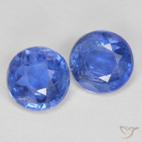 Gemas de Cianita Azul oscuro natural de 1.04 ct, Redondo, SI