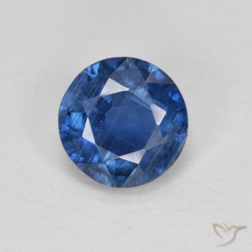 1.02ct Natural Azul marino Cianita, Redondo, VS-SI