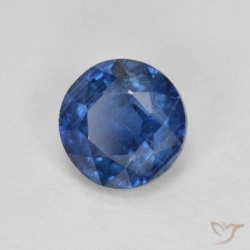 Cianita Azul marino natural de 1.02 ct, Redondo, VS-SI