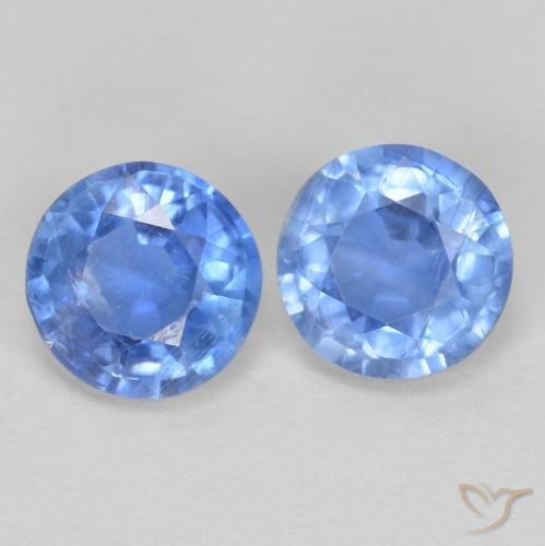 Gemas de cianita azul natural de 1,24 ct, corte redondo, VS-SI