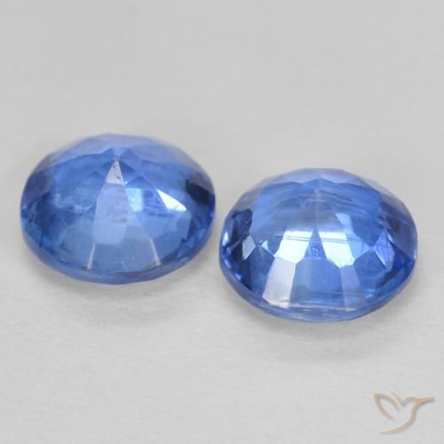 Gemas de cianita azul natural de 1,24 ct, corte redondo, VS-SI