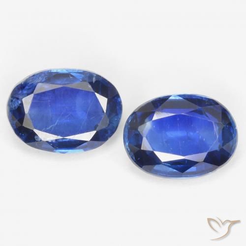 1.99ctw Natural Azul oscuro cianita, Ovalada, SI