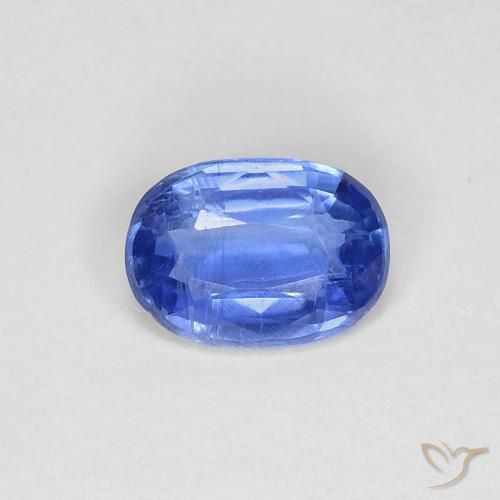 0.84ct Natural Azul marino medio cianita, Ovalada, VS, Photo A