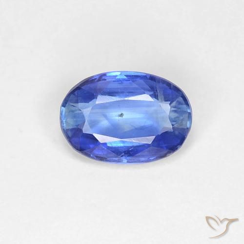 0.89ct Natural Azul marino medio cianita, Ovalada, VS