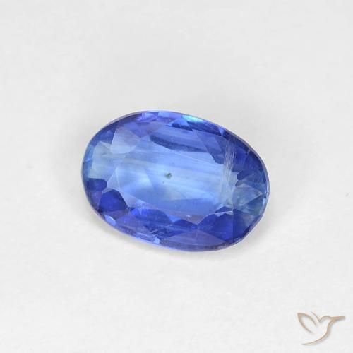 Cianita Azul marino medio natural de 0.89 ct, Ovalada, VS