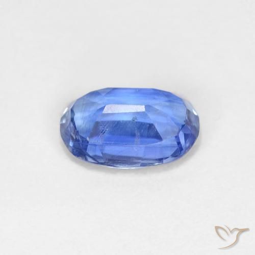 Cianita Azul marino medio natural de 0.89 ct, Ovalada, VS