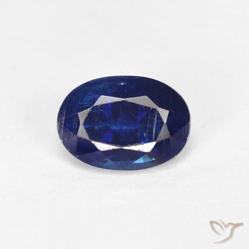 0.97ct Natural Azul marino cianita, Ovalada, VS