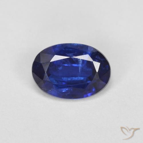 0.88ct Natural Azul marino intenso cianita, Ovalada, VS-SI