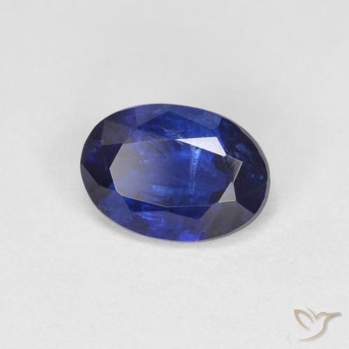 Cianita Azul marino intenso natural de 0.88 ct, Ovalada, VS-SI